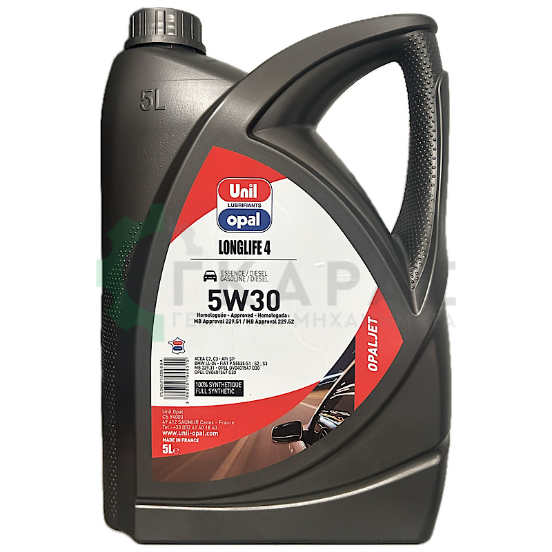 Long life 4 Unil-Opal 5w30 LongLife 4 – 100% Synthetic 5L - Image 1